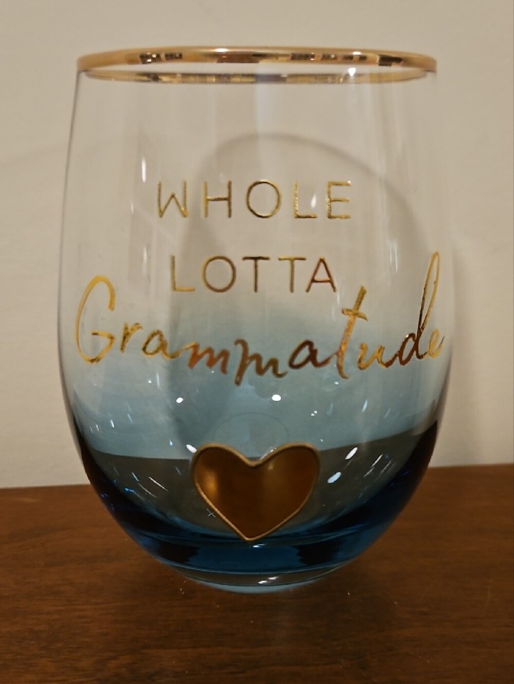 Whole Lotta Grammatude Stemless Wine Glass and Bottle Stopper. - Picture 3 of 5